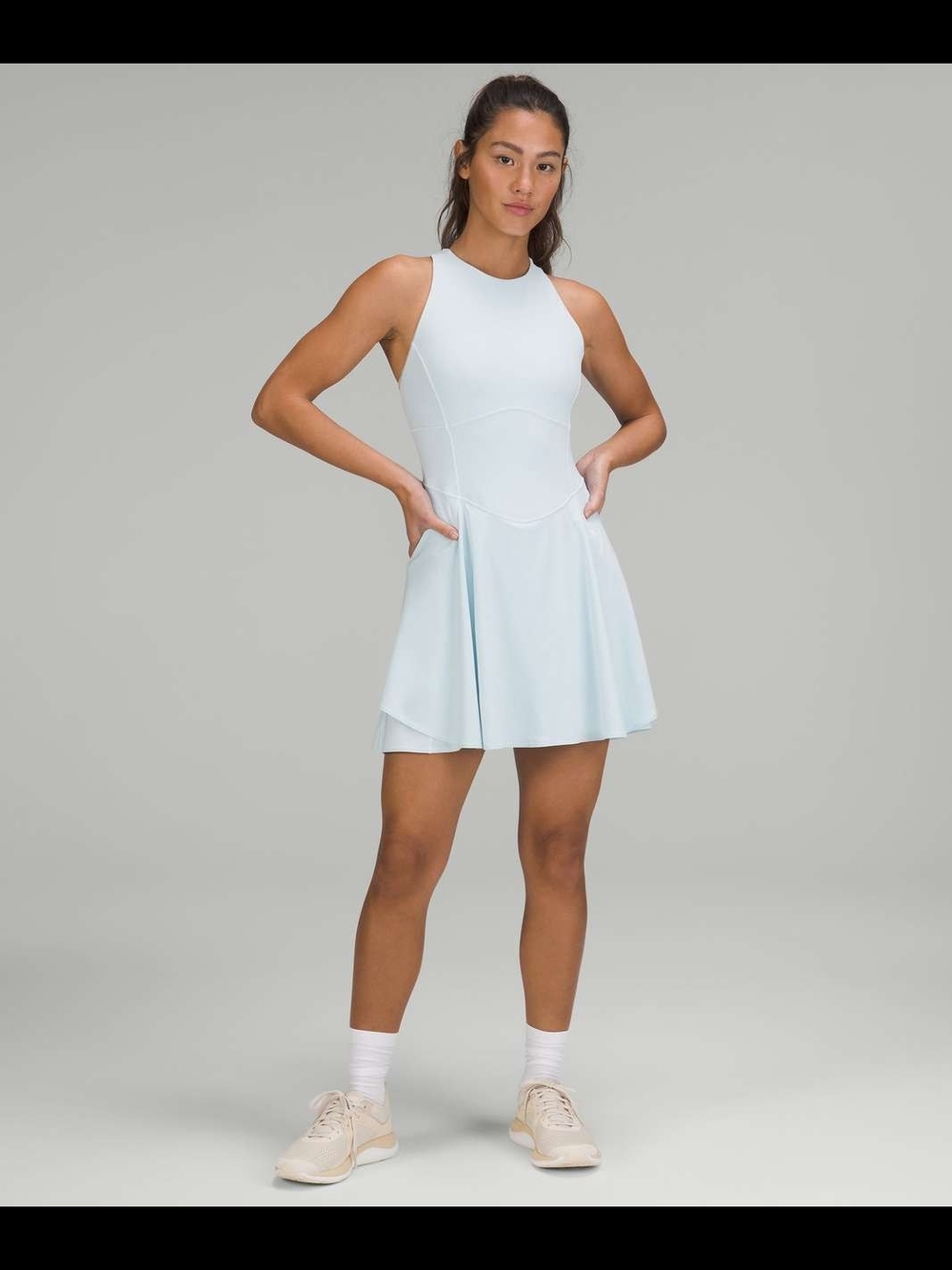 Lululemon Court Crush Tennis Dress Powder Blue/White (6)